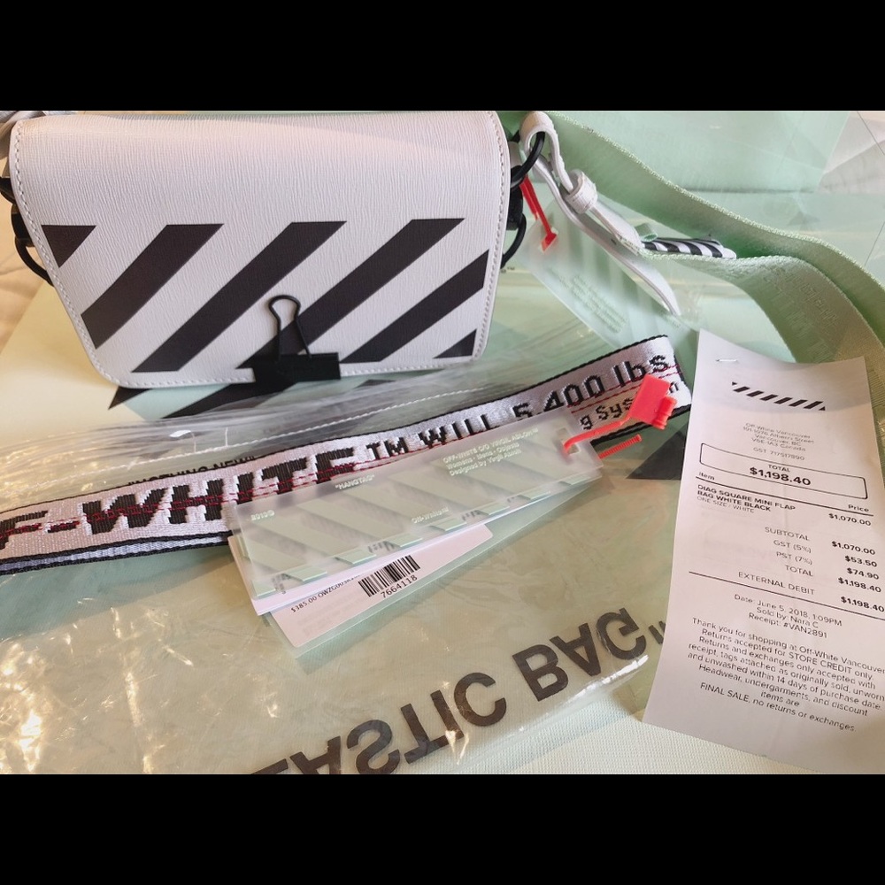Off-White Binder Clip Bag